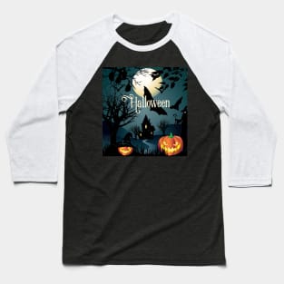 Halloween night party illustration Baseball T-Shirt